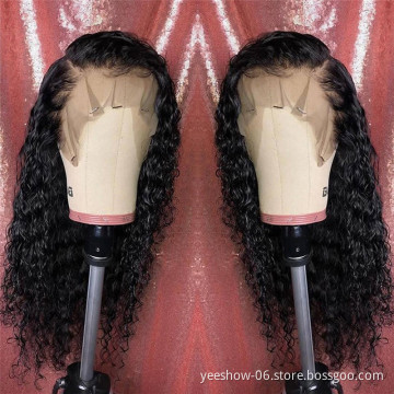 Ali Panda Wholesale Deep Wave HD Full Lace Wigs Human Hair Lace Front Peruvian Virgin Hair 360 Lace Front Wigs for Black Women